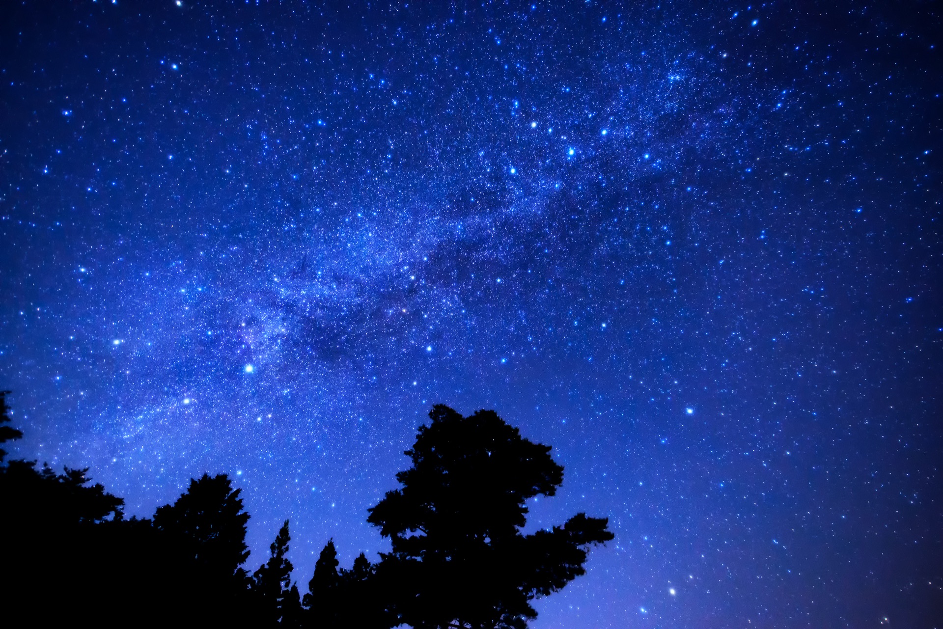 高山村・国立公園エリアの山あいに広がる満天の星空